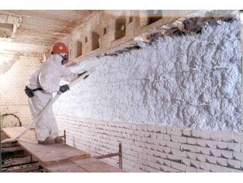 Spraying technology and application of refractory fiber